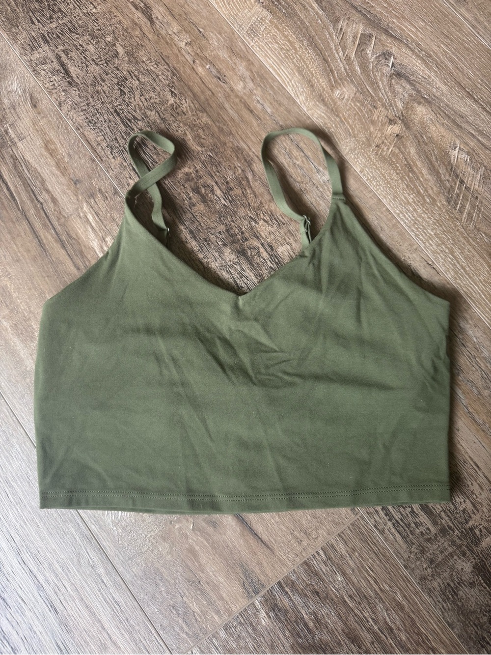 Athleta Olive Green Seamless Crop Bralette